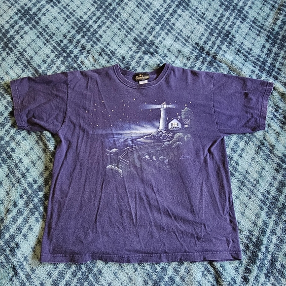 Vintage Sunburst by Morning Star light house print t-shirt size L - Picture 2 of 10